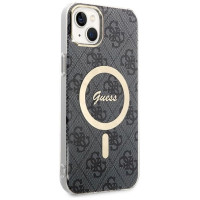 Guess Set Guess GUBPP14SH4EACSK Case+ Charger iPhone 14 6.1" black/black hard case 4G Print MagSafe