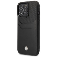 BMW Case BMW BMHCP14L22RSEPK iPhone 14 Pro 6.1" black/black Leather Card Slot
