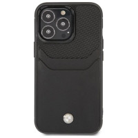 BMW Case BMW BMHCP14L22RSEPK iPhone 14 Pro 6.1" black/black Leather Card Slot