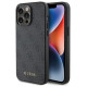 Guess 4G Metal Gold Logo iPhone 15 Pro Case - Gray