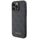 Guess 4G Metal Gold Logo iPhone 15 Pro Case - Gray