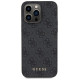 Guess 4G Metal Gold Logo iPhone 15 Pro Case - Gray