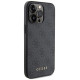 Guess 4G Metal Gold Logo iPhone 15 Pro Case - Gray
