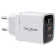Choetech PD6051 2x USB-C PD 35W GaN wall charger with display - white