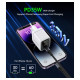 Choetech PD6051 2x USB-C PD 35W GaN wall charger with display - white