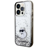 Karl Lagerfeld Liquid Glitter Choupette case for iPhone 14 Pro Max - transparent