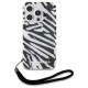 Karl Lagerfeld IML Zebra Pattern & Cord case for iPhone 15 Pro Max - black