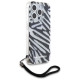 Karl Lagerfeld IML Zebra Pattern & Cord case for iPhone 15 Pro Max - black