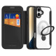 Dux Ducis Skin X Pro iPhone 16 Case with MagSafe, Flip and Stand - Black