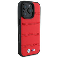 BMW M Perforated And Stitched Line MagSafe case for iPhone 16 Pro - red