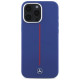 Mercedes Silicone Red Stripe MagSafe Case for iPhone 16 Pro Max - Navy Blue