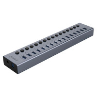 Orico BT2U3-16AB Hub 16x USB-A 3.0 with switches - gray