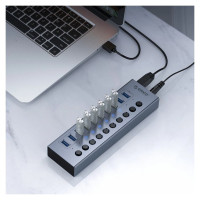 Orico BT2U3-16AB Hub 16x USB-A 3.0 with switches - gray