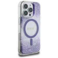 Guess HC Resin Bottom Glitter MagSafe case for iPhone 16 Pro - purple