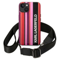 Karl Lagerfeld Color Stripes Strap Case for iPhone 14 Plus / 15 Plus 6.7" - Pink