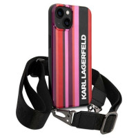 Karl Lagerfeld Color Stripes Strap Case for iPhone 14 Plus / 15 Plus 6.7" - Pink
