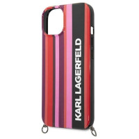 Karl Lagerfeld Color Stripes Strap Case for iPhone 14 Plus / 15 Plus 6.7" - Pink