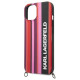 Karl Lagerfeld Color Stripes Strap Case for iPhone 14 Plus / 15 Plus 6.7" - Pink