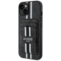 Guess 4G Stripes case with Magsafe wallet for iPhone 15 black