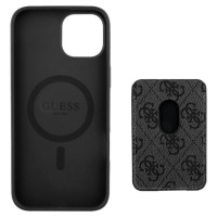 Guess 4G Stripes case with Magsafe wallet for iPhone 15 black