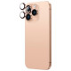 Amazingthing AR Aluminum 3 Lens Glass with Camera Lens Frame for iPhone 16 Pro / 16 Pro Max - Rose Gold