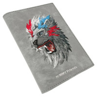 Nimmy Raptor Lion Passport/Wallet Case - Gray