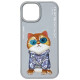 Nimmy Glasses Cool Cat iPhone 15 Case - Gray
