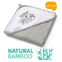 Babyono Bambusa dvielis ar kapuci 100x100 cm Babyono 346/03 grey [A]