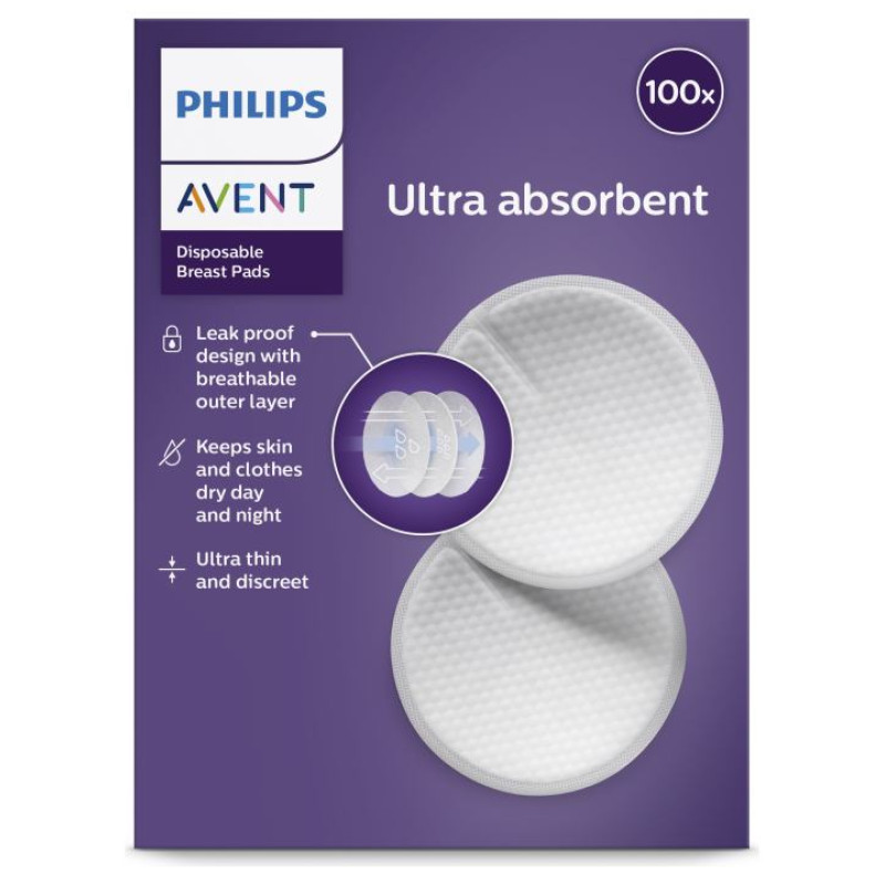 Philips Avent Vienreizējas lieto&scaron;anas krū&scaron;turu ieliktnī&scaron;i (100 gab.) - SCF254/13