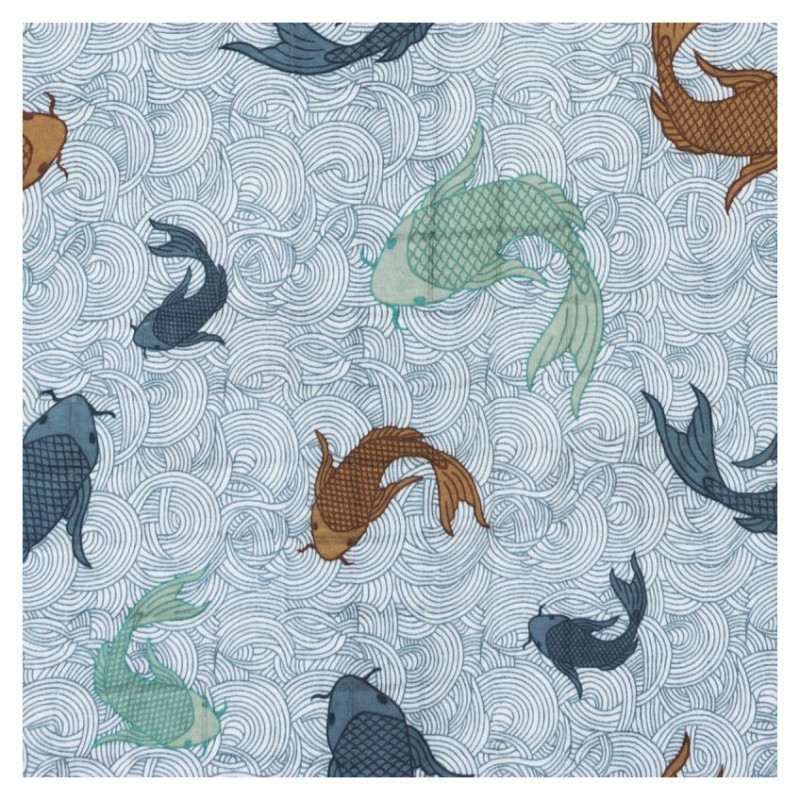 Lodger Romper Empire Fish kokvilnas bodijs ar īsām piedurknēm, Dusty turqoise, 68 cm - RF 081_68