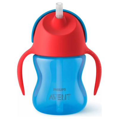 Philips Avent Krūzīte ar elastīgu salmiņu, 200 ml, 9M+, zila - SCF796/01