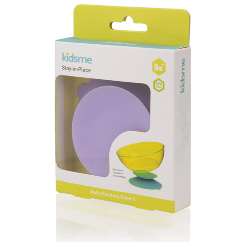 Kidsme Stay-in-Place paliktnis-turētājs ar piesūcekni bļodiņām, pudelītēm un krūzītēm, Lavender - 160486 LA
