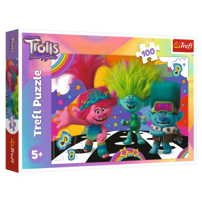 Trefl TROLLS Puzle Troļļi 3, 100 gab.