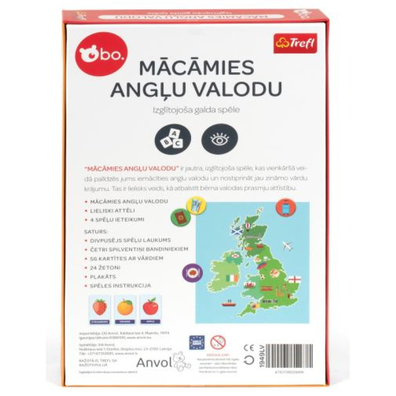 BO. Izglītojo&scaron;ā galda spēle "Mācāmies angļu valoda" (Latvie&scaron;u val.)