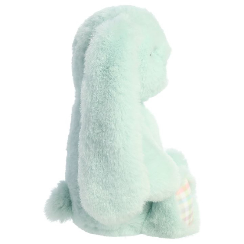 Aurora Plush AURORA Rainbow Gingham Bunnies Plī&scaron;a piparmētru zaļ&scaron;  trusis, 18 cm