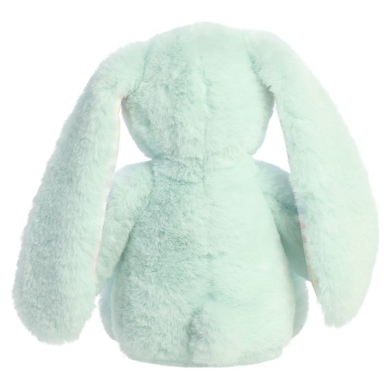 Aurora Plush AURORA Rainbow Gingham Bunnies Plī&scaron;a piparmētru zaļ&scaron;  trusis, 18 cm
