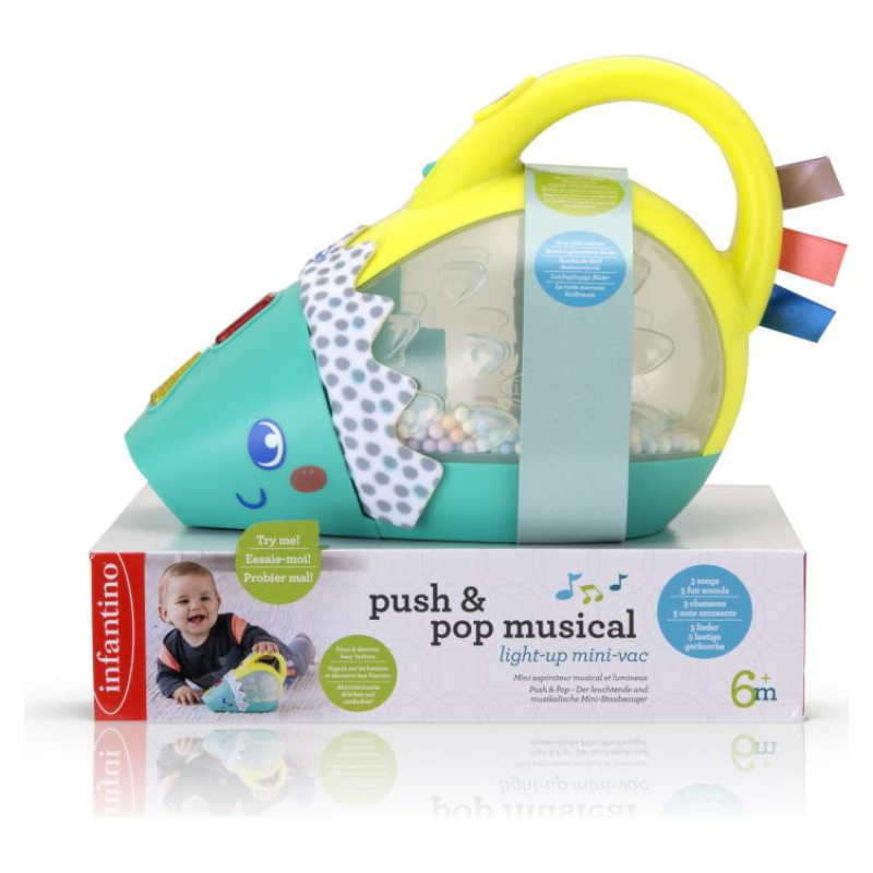 Infantino Push & pop Muzikālais mini putekļsūcējs ar gaismām