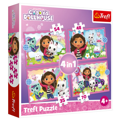Trefl GABBY&acute;S DOLLHOUSE Pužļu komplekts 4 in1