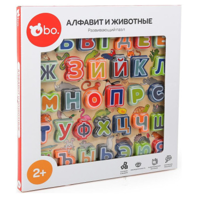 BO. Izglītojo&scaron;a puzle "Alfabēts un dzīvnieki" (Krievu valodā)