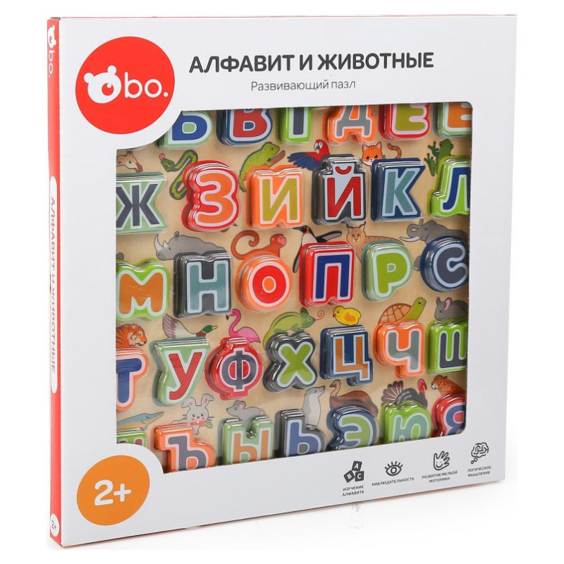 BO. Izglītojo&scaron;a puzle "Alfabēts un dzīvnieki" (Krievu valodā)
