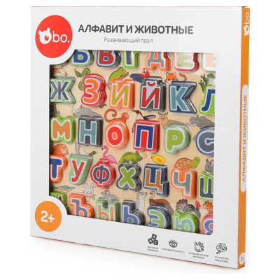 BO. Izglītojo&scaron;a puzle "Alfabēts un dzīvnieki" (Krievu valodā)