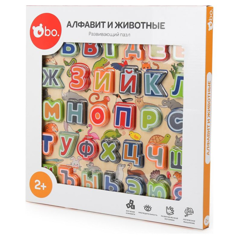 BO. Izglītojo&scaron;a puzle "Alfabēts un dzīvnieki" (Krievu valodā)