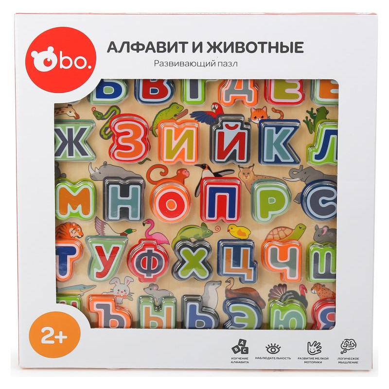BO. Izglītojo&scaron;a puzle "Alfabēts un dzīvnieki" (Krievu valodā)