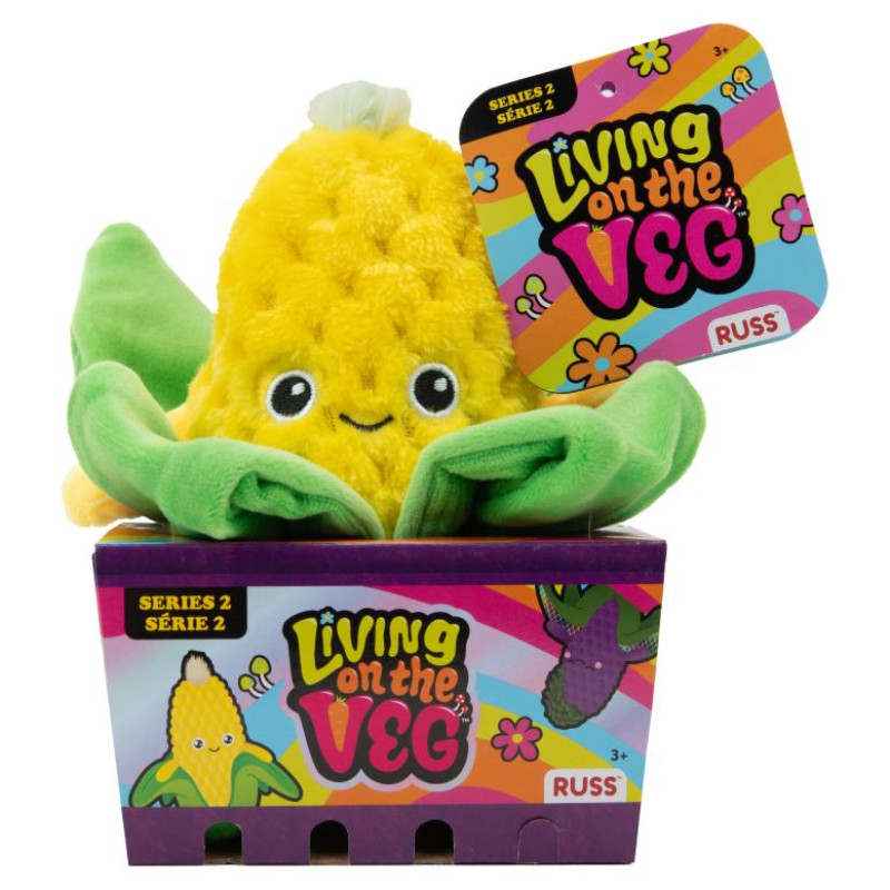 Living On The Veg S2 Mīkstā rotaļlieta kukurūzas vālīte Cornies, 15 cm