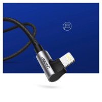 Ugreen US299 60521 angled Lightning / USB-A MFi cable 2.4A 1m - black