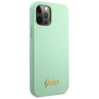 Guess GUHCP12MLSLMGGN iPhone 12/12 Pro 6.1" green/green hardcase Metal Logo Script