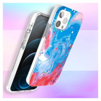 Kingxbar Watercolor Series color case for iPhone 12 Pro Max Blue-pink