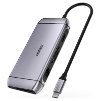 Choetech 9in1 multifunctional USB Type C HUB - 3x USB 3.2 Gen 1 / SD and TF memory card reader / HDMI 4K 30Hz / VGA Full HD 60Hz / USB Type C / RJ45 gray (HUB-M15 gray)