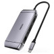 Choetech 9in1 multifunctional USB Type C HUB - 3x USB 3.2 Gen 1 / SD and TF memory card reader / HDMI 4K 30Hz / VGA Full HD 60Hz / USB Type C / RJ45 gray (HUB-M15 gray)