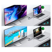 Choetech 9in1 multifunctional USB Type C HUB - 3x USB 3.2 Gen 1 / SD and TF memory card reader / HDMI 4K 30Hz / VGA Full HD 60Hz / USB Type C / RJ45 gray (HUB-M15 gray)